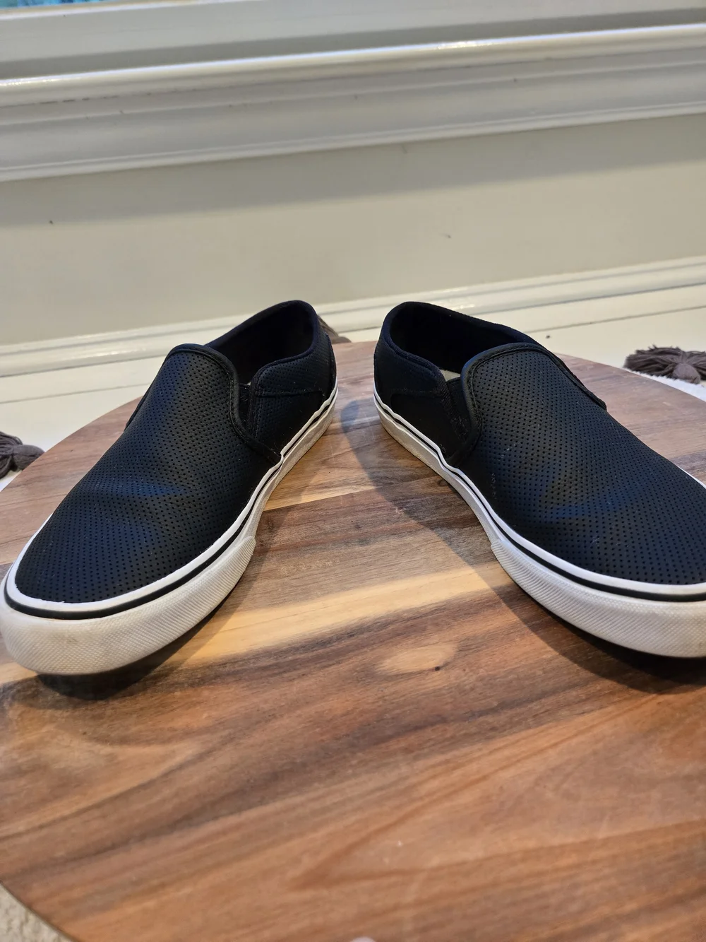 Women's Black Asher Slip-On Perforated Sneakers By Vans - Picture 4 of 6